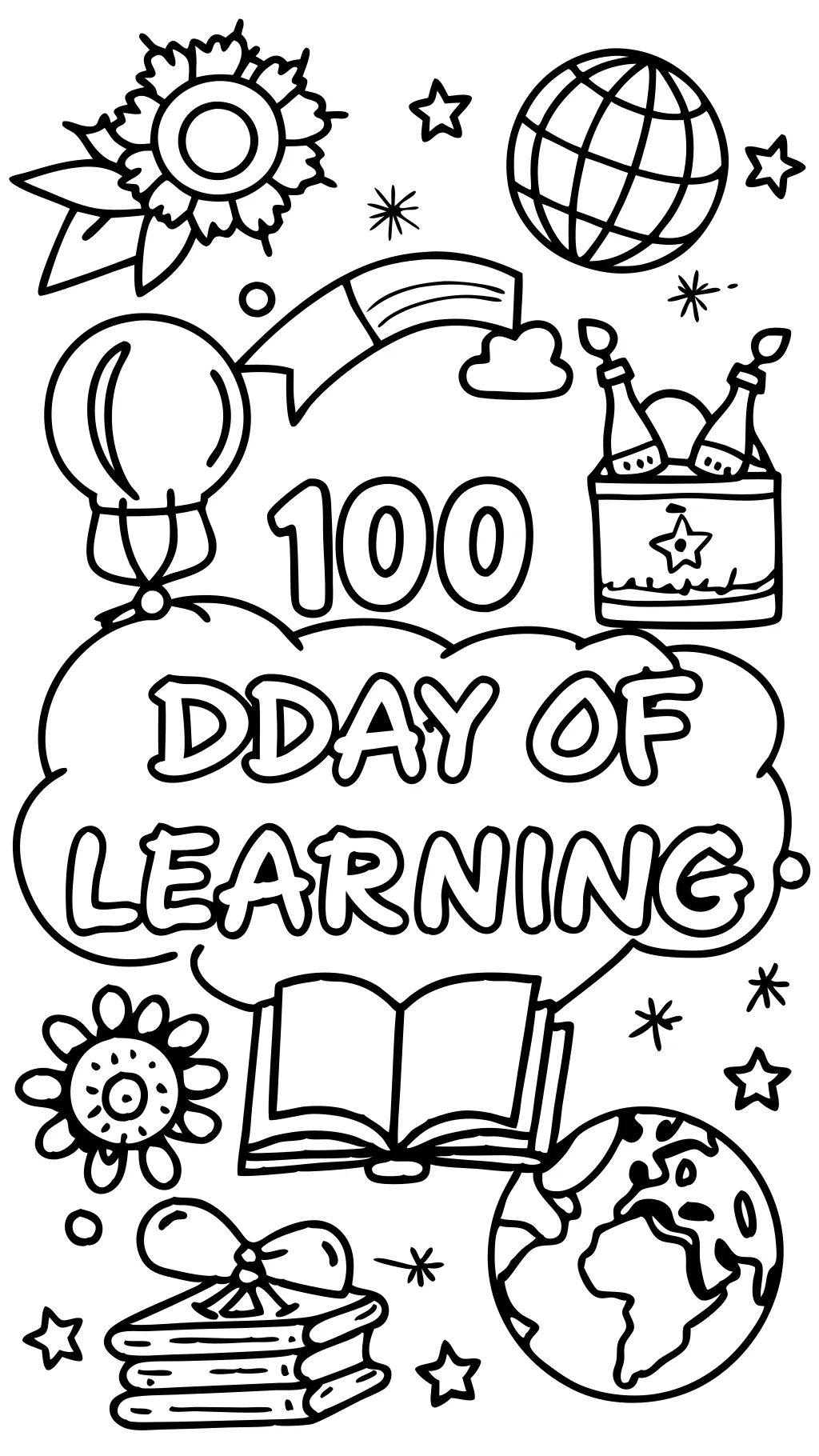 100 day coloring page